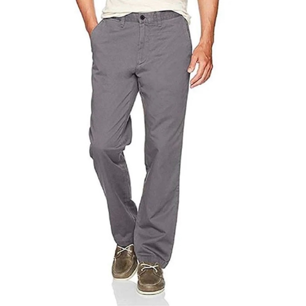 NWT Nautica Deck Chino Pant Mens 36X34 Cerulean Blue Classic Fit Gray Stretch